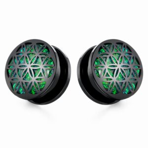 PUNKYOUTH 2PCS 8mm-25mm Stainless Steel Ear Gauges Screwed Flesh Tunnels Stretcher Piercing Jewelry for Women