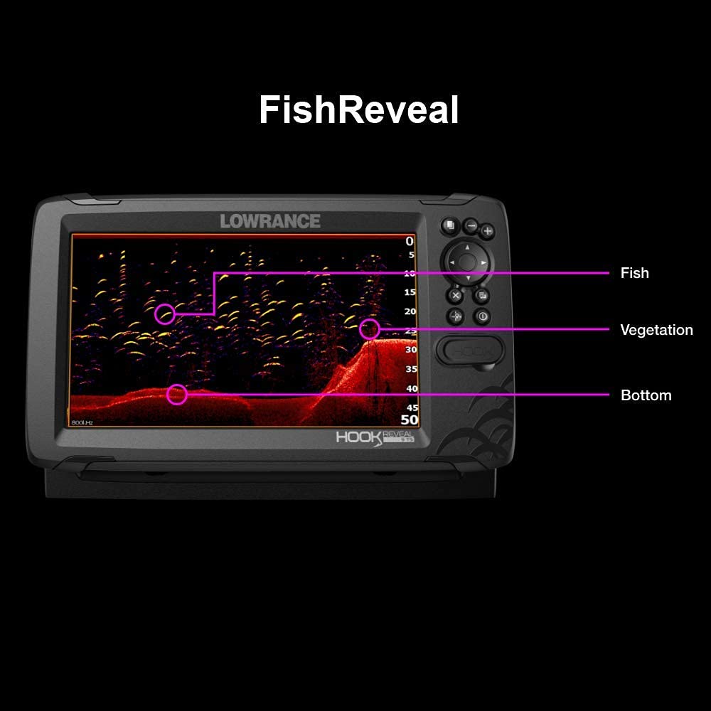 Lowrance HOOK Reveal 7x TripleShot - 7-inch Fish Finder with TripleShot Transducer, GPS Plotter (Renewed)