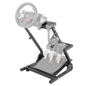 marada g29 racing wheel stand height adjustable，foldable，made of carbon steel, can install both shifter and handbrake,racing wheel, support for logitech g25 g27 g920,thrustmaster t300rs