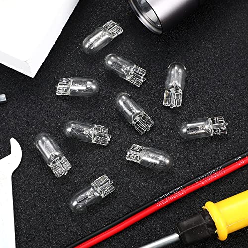 Honoson 1/4 Wedge Base 12V 5W Bulb Clear Krypton Light Bulb for Landscape, RV and Cabinet Lighting (20 Pieces)