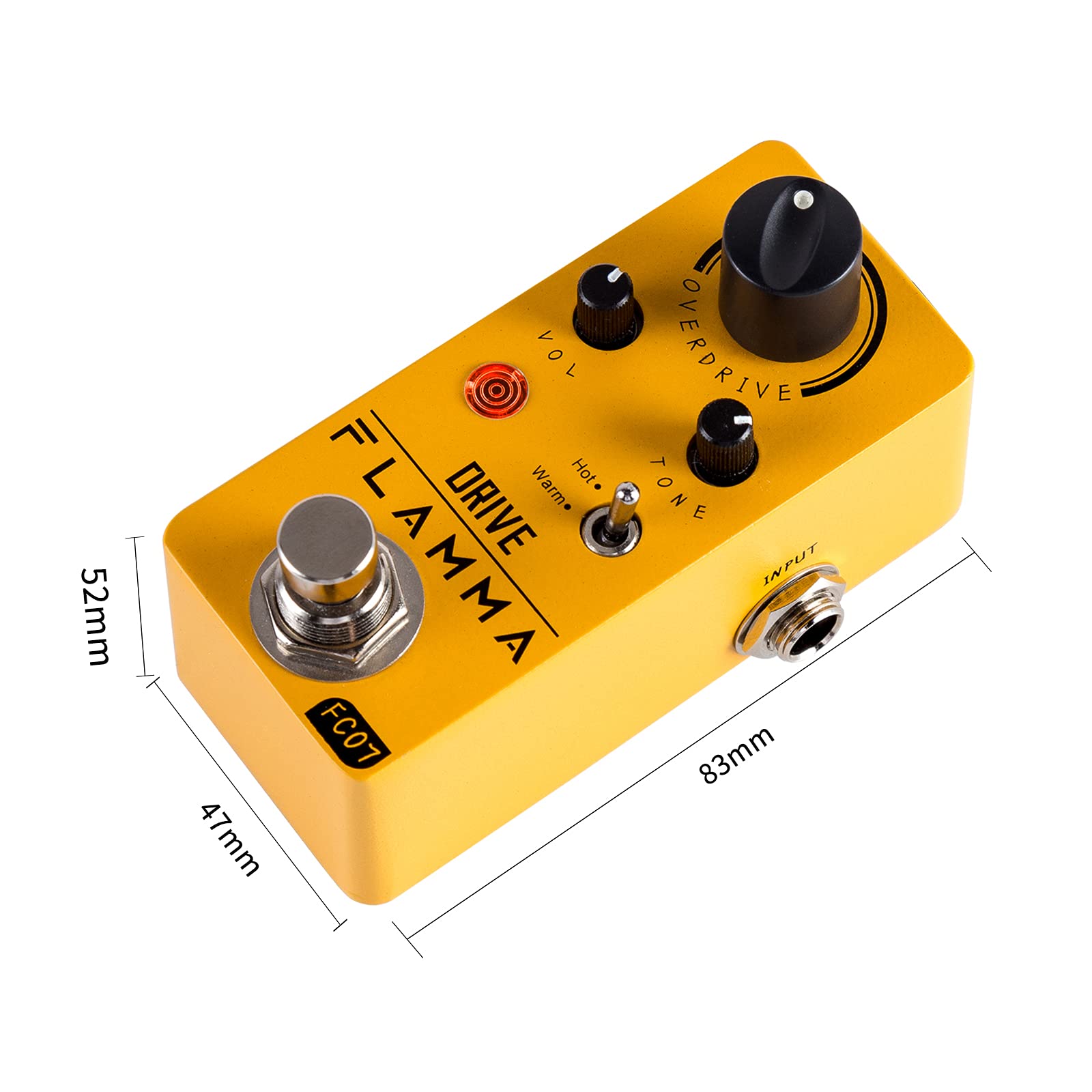 FLAMMA FC07 Overdrive Pedal Vintage Overdrive Effect Warm/Hot Modes, Mini Analog Overdrive Guitar Pedal Electric Guitar Effects Pedal, True Bypass