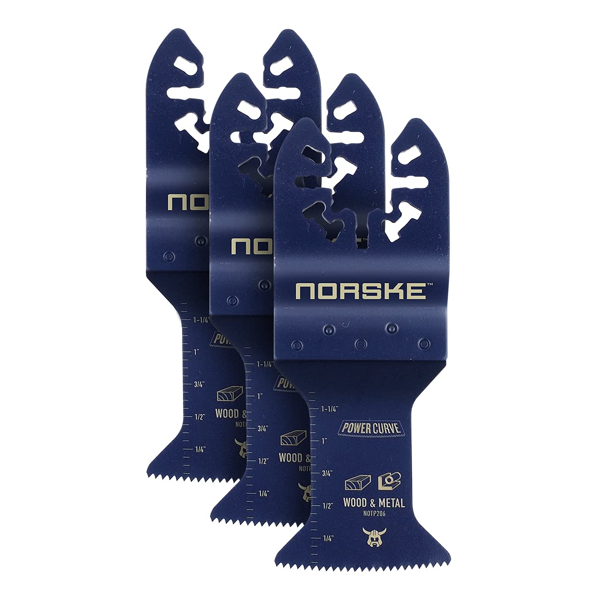 Norske Tools NOTP284 1-1/4" Wood/Metal Flush Cut Curved Blade (3/Pack), Oscillating Tool Accessories | Oscillating Saw Blades