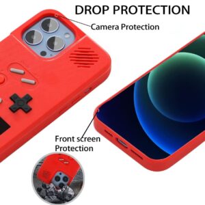 WeLohas Gameboy Case for iPhone 12/12 Pro,Handheld Retro 168 Classic Games,Color Video Display Game Case for iPhone,Anti-Scratch Shockproof Phone Cover for iPhone Red