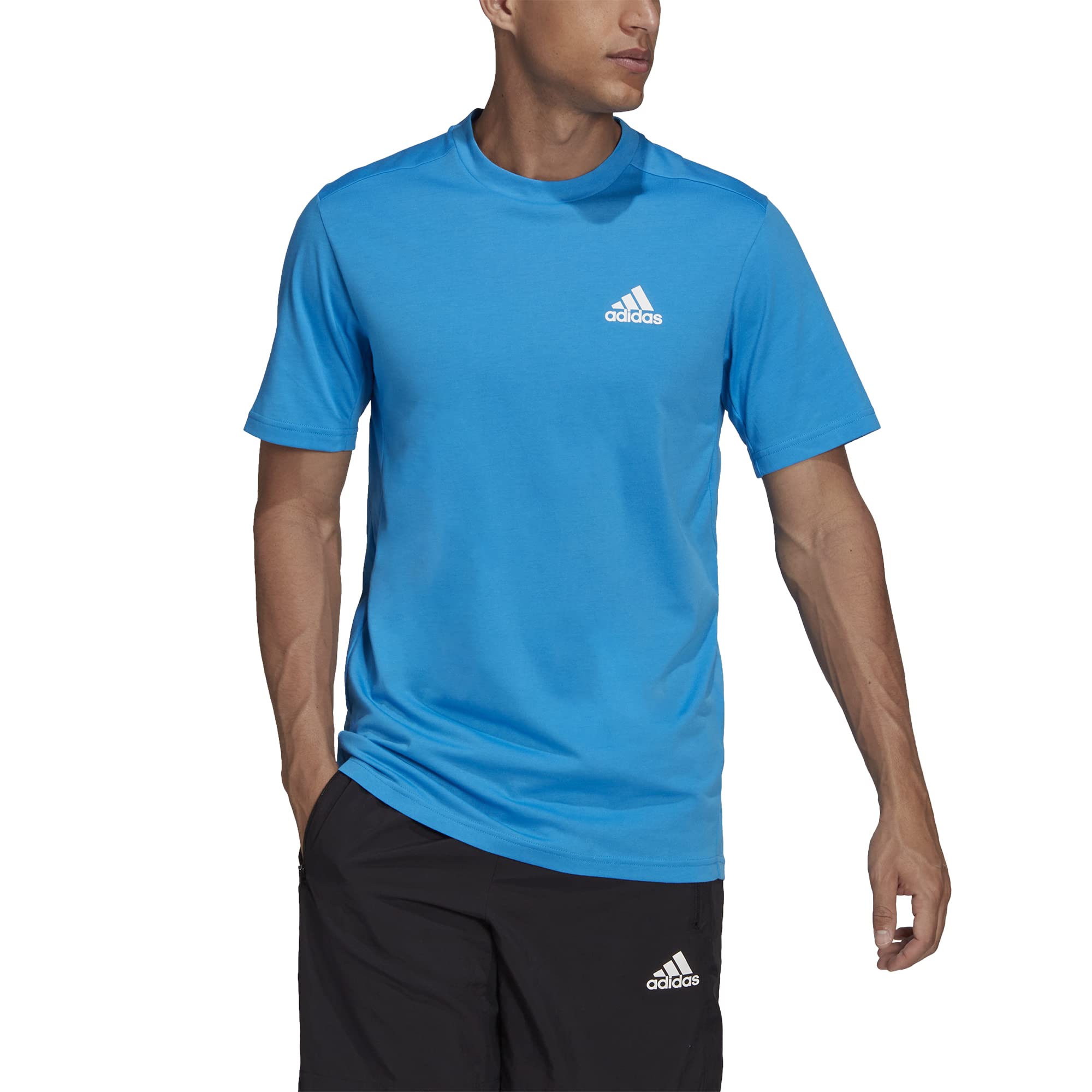 adidas Big & Tall Freelift Tee Blue Rush LG Tall