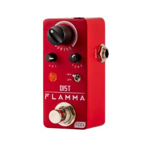 flamma fc06 distortion guitar pedal electric guitar effects with 2 modes hp/lp, mini analog guitar pedal, true bypass