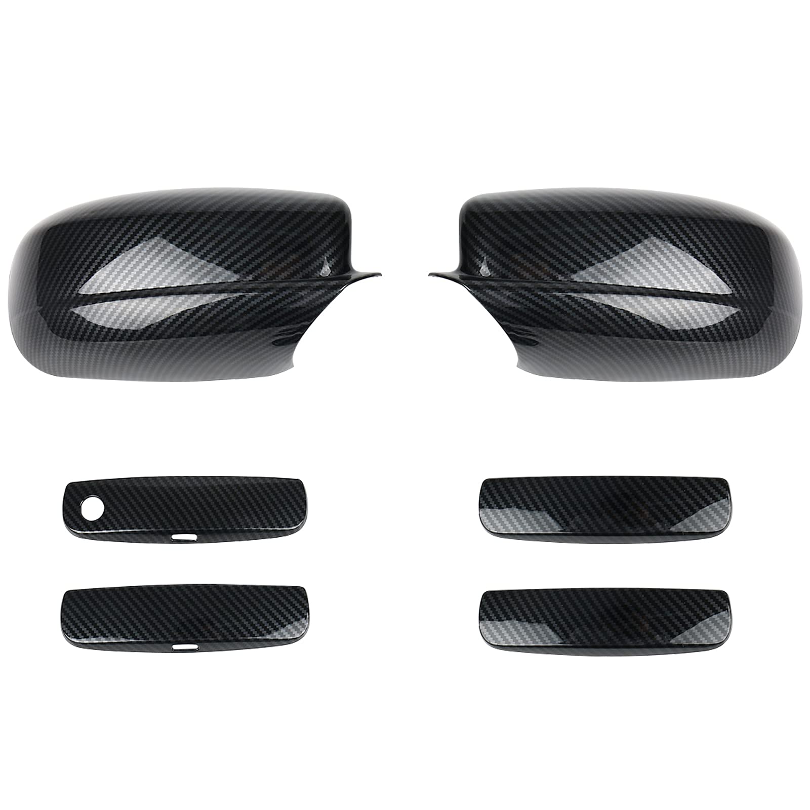 sportuli Carbon Fiber Side Mirror Caps + Door Handle Covers Replace for 2011-2021 2022 2023 2024 Dodge Charger