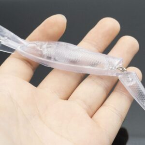 10PCS Unpainted Lure Blanks 11.26g 13.5cm with 6mm Free Fishing Eye Crankbait Simulation Blank Body Clear Hard Baits Trout Salmon Minnow Lure Popper Lures Topwater Freshwater 6mm 318