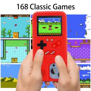 WeLohas Gameboy Case for iPhone 12/12 Pro,Handheld Retro 168 Classic Games,Color Video Display Game Case for iPhone,Anti-Scratch Shockproof Phone Cover for iPhone Red