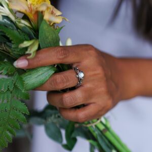 925 Sterling Silver Moonstone Ring "Primrose" | 6mm Rainbow Moonstone ring | Engagement ring | Ring For Women | Handmade (8)