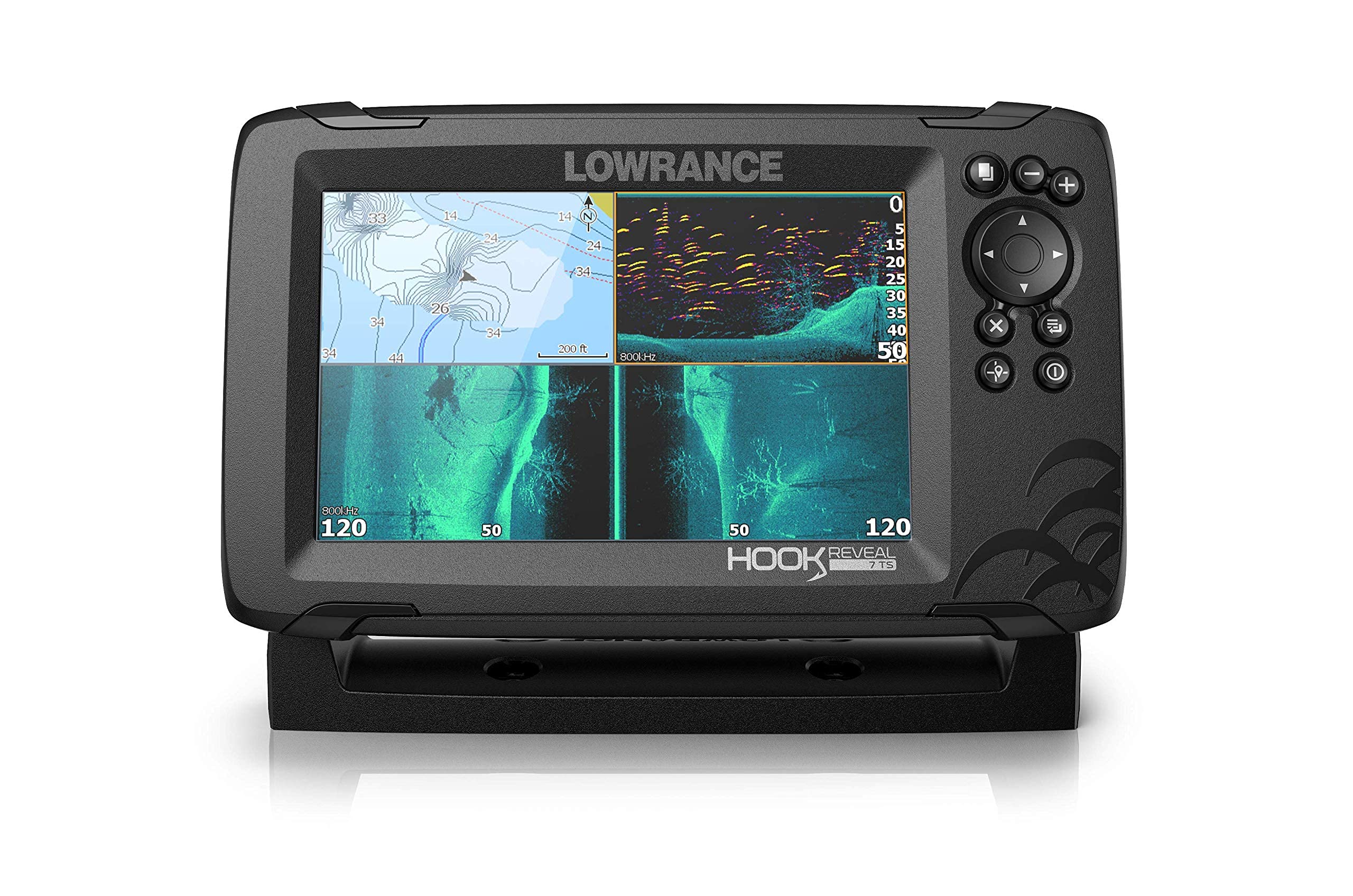 Lowrance HOOK Reveal 7x TripleShot - 7-inch Fish Finder with TripleShot Transducer, GPS Plotter (Renewed)