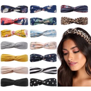 huachi boho headbands for women twist knot head bands headwraps for wigs african cute hair bands stretchy fashion summer hair accessories, 16 pack