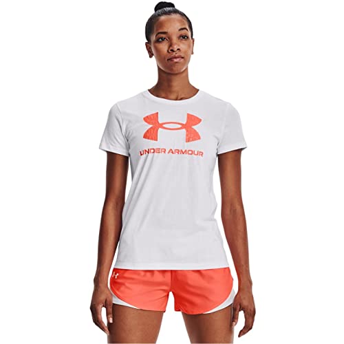 Under Armour Womens Live Sportstyle Graphic Short Sleeve Crew Neck T-Shirt, White (107)/White, Medium