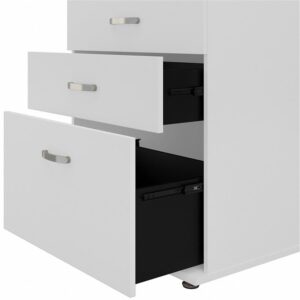 Bush Business Furniture Universal 6 Piece Modular Storage Set with Floor and Wall Cabinets, White