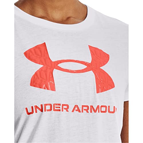 Under Armour Womens Live Sportstyle Graphic Short Sleeve Crew Neck T-Shirt, White (107)/White, Medium