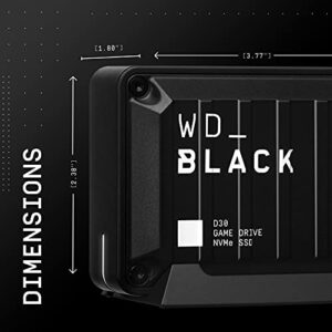 Western Digital 2TB D30 Game SSD - Portable External Solid State Drive, Compatible with Playstation, Xbox, & PC, Up to 900MB/s - WDBATL0020BBK-WESN