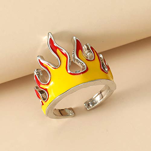 ROSTIVO Flame Ring for Men and Women Adjustable