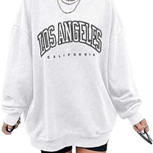 Women's Oversized Sweatshirt Los Angeles California Crewneck Long Sleeve Casual Loose Pullover Tops