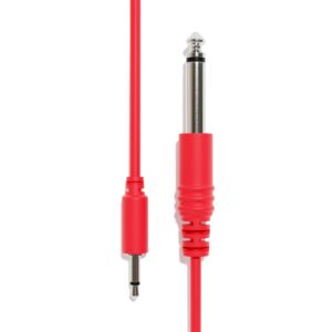 excelvalley - 1-pack - mono patch cables - ts 3.5mm 1/8" to 6.35mm 1/4" [red | 45 cm - 17.72"]