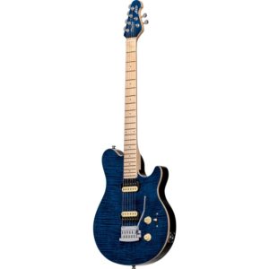 Sterling by Music Man 6 String Solid-Body Electric Guitar, Right, Neptune Blue (AX3FM-NBL-M1)