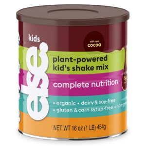 else nutrition plant-based kids protein shake powder for ages 2-12. dairy-free kids complete nutrition drink mix with essential amino acids, 25 vitamins & minerals, chocolate, 1- pack