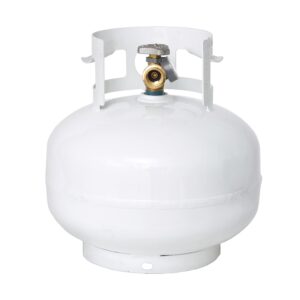 Flame King YSN11SQT 11 Pound Propane Tank Cylinder Squatty with Type 1 OPD Valve, White