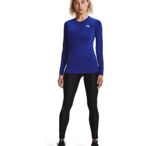 Under Armour Women's HeatGear Compression Long-Sleeve T-Shirt, Royal (400)/White, Medium