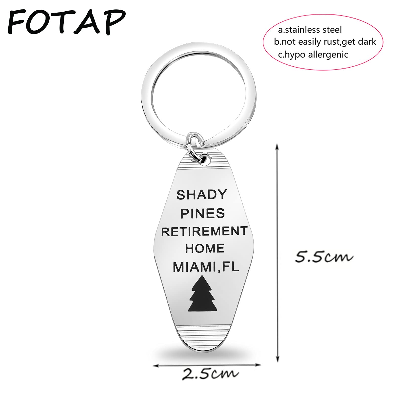 FOTAP Shady Pines Key Tag Shady Pines Retirement Home Keychain Thank You for Being My Friends Fans Gift (Shady Key)