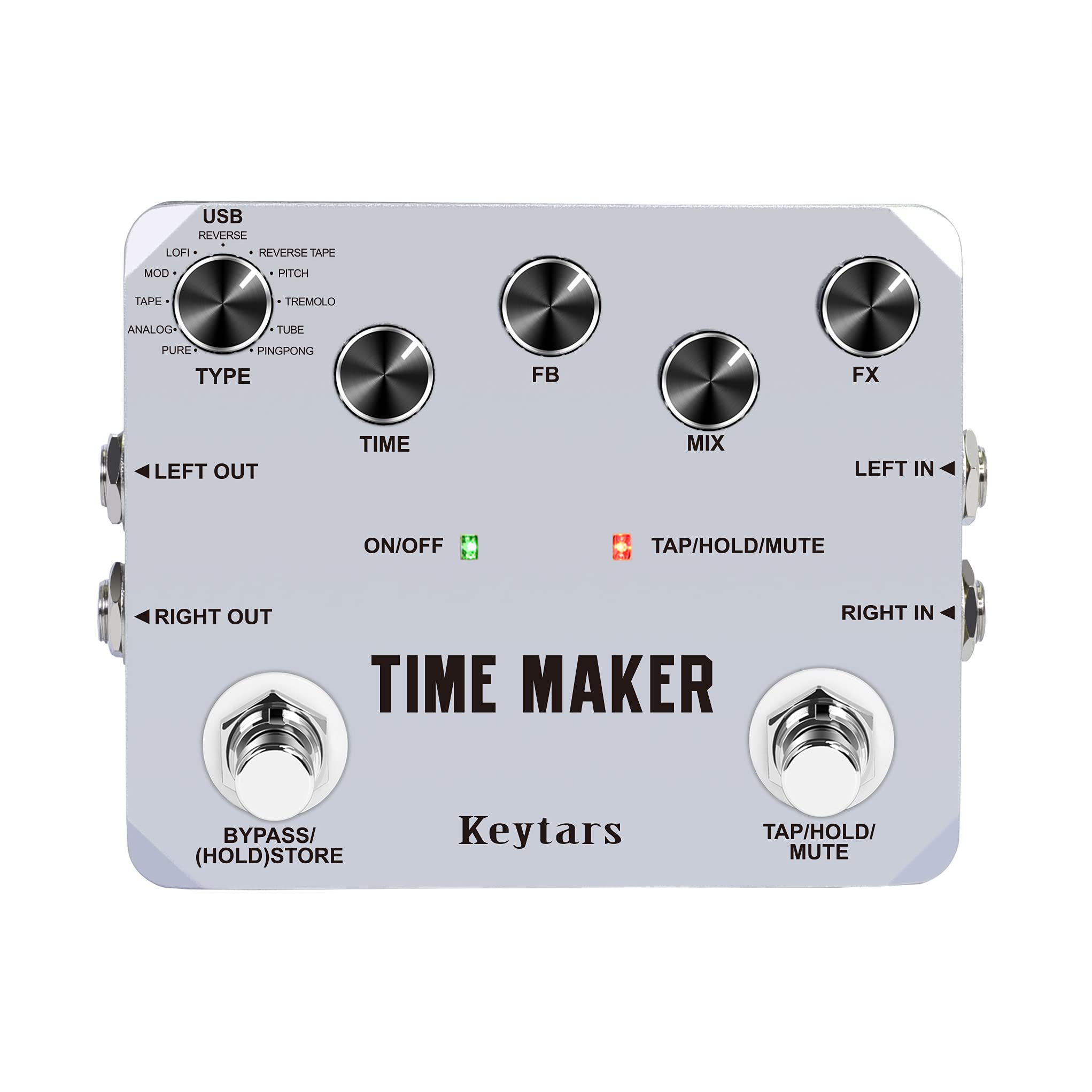 Keytars Time Maker 11 Types of Ultimate Delay Bass Guitar Effect Pedal with Tap Tempo True Bypass …