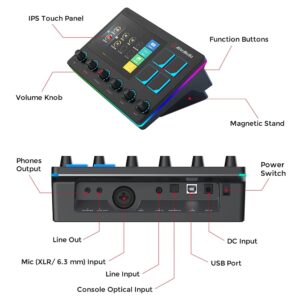 AVerMedia Live Streamer AX310 - Creator Control Center, 6 Track Audio Mixer with IPS Touch Panel, Trigger Actions on OBS, Streamlabs, Spotify, VTube, Twitch, ​YouTube, and more