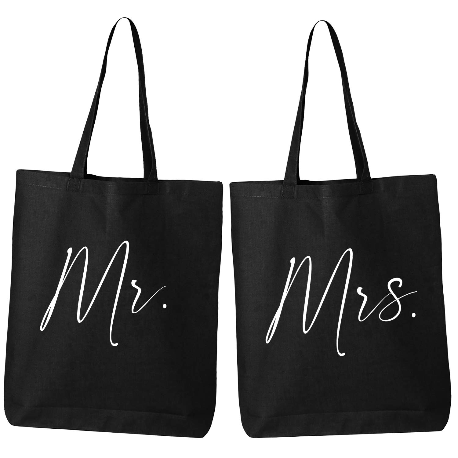 Tees & Tails Mr. and Mrs. Matching Bridal Wedding Gift Tote Bag (Sold Together or Seperate) (Mr. & Mrs.)