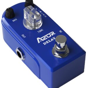 AZOR Pedal Power Adapter with Guitar Dealy Pedal, Vintage Analog Delay Guitar Effect Pedal with True Bypass Pedal, Vintage Analog Delay Guitar Effect Pedal with True Bypass