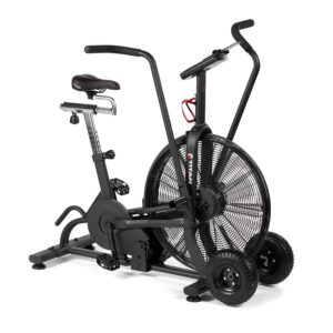 titan fitness fan bike 50.25 in. x 20.375 in. 111 lb. heavy duty steel removable fan guard lcd console display