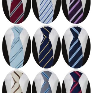 Adulove Men's Necktie Classic Silk Tie Woven Jacquard Neck Ties 9 PCS