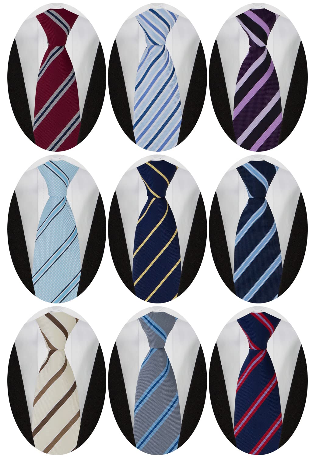 Adulove Men's Necktie Classic Silk Tie Woven Jacquard Neck Ties 9 PCS