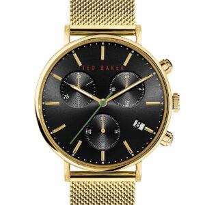 Ted Baker Mimosaa Chrono Men's Stainless Steel Yellow-Gold Mesh Band Watch (Model: BKPMMS118)