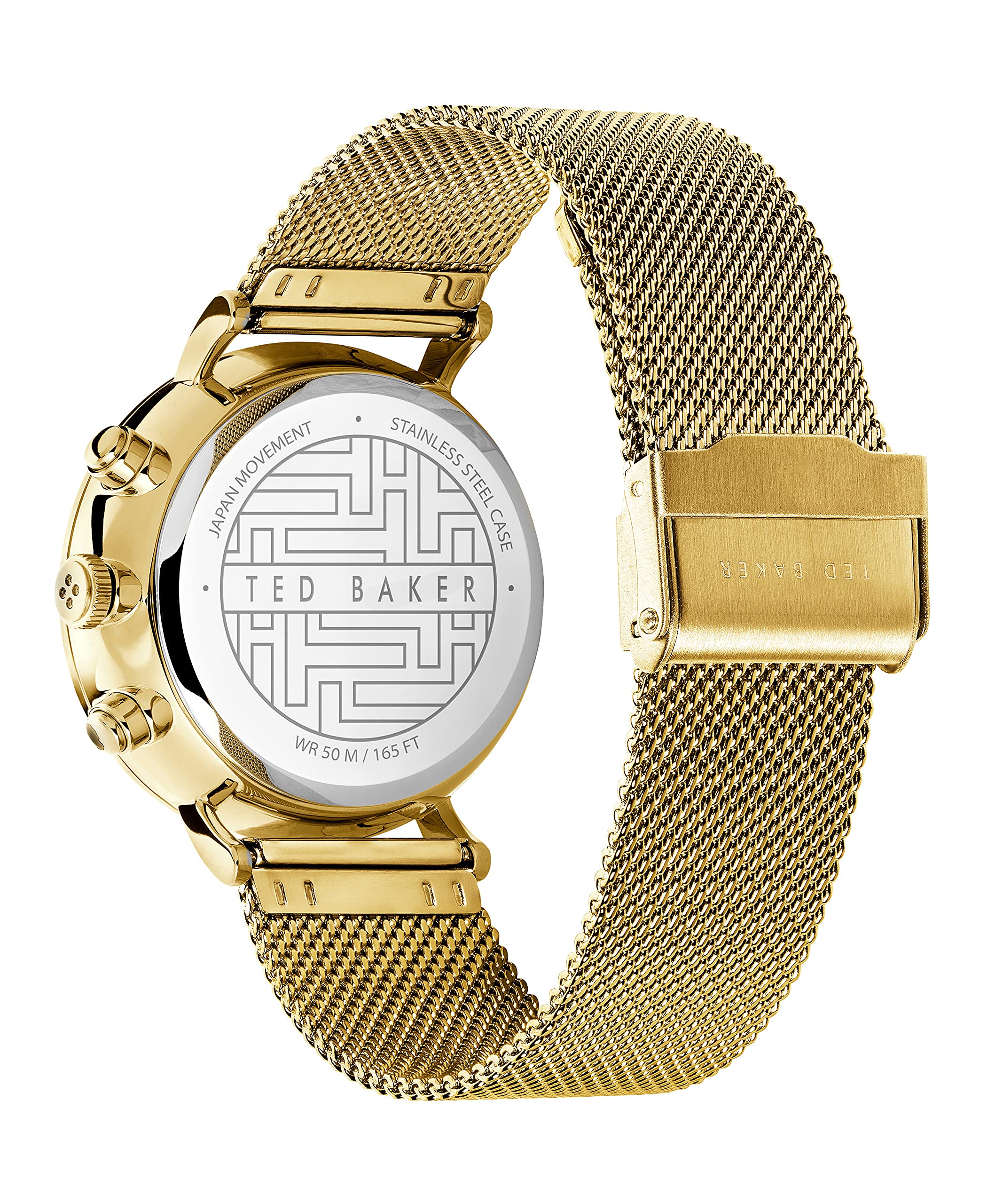 Ted Baker Mimosaa Chrono Men's Stainless Steel Yellow-Gold Mesh Band Watch (Model: BKPMMS118)