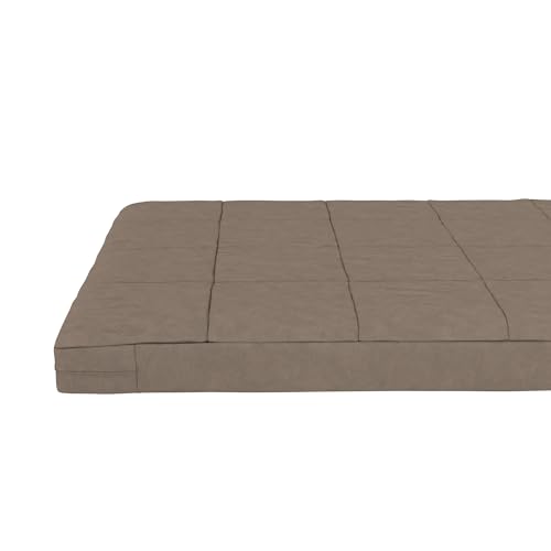 DHP Lexi 6 Inch Square Quilted Microfiber Futon Mattress, Full, Tan