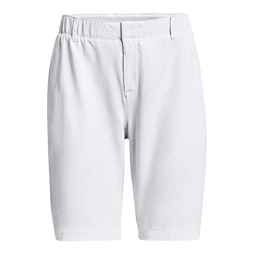 Under Armour Women's Links Printed Shorts, White (100)/Metallic Silver, 16