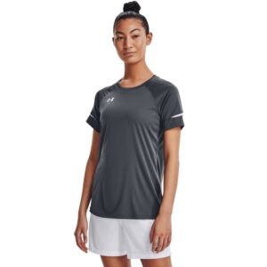 under armour women's golazo 3.0 jersey, pitch gray (012)/white, large