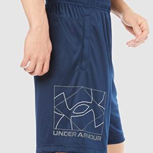 Under Armour Men's Tech Boxed Logo Shorts, Academy (408)/Quirky Lime, Large