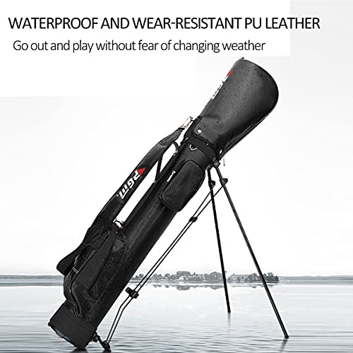 Golf Stand Bag for Men & Women,Easy to Carry & Durable Pitch Golf Bags Sunday Golf Bag Ideal for Golf Course & Travel,Lightweight and Waterproof Black (Black)