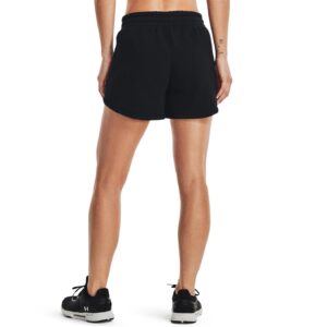 Under Armour Women's Rival Fleece Shorts, Black (001)/White, Large