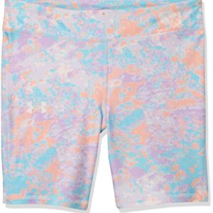 Under Armour Girls' HeatGear Armour Print Bike Shorts, Purple Note (523)/White, Youth Large