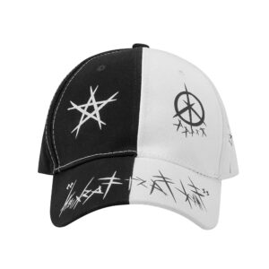 Slvoefi Unisex Graffiti Baseball Cap，Dad Hats，Hip Hop Style Trucker Hat,Black White Fashion Hat for Men's Women Adjustable Baseball Caps (Black and White)