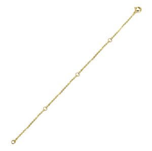 fencci 14k solid gold chain necklace extender 4 inch, delicate durable adjustable gold chain extender for gold necklace bracelet anklet (4 inch-yellow gold)