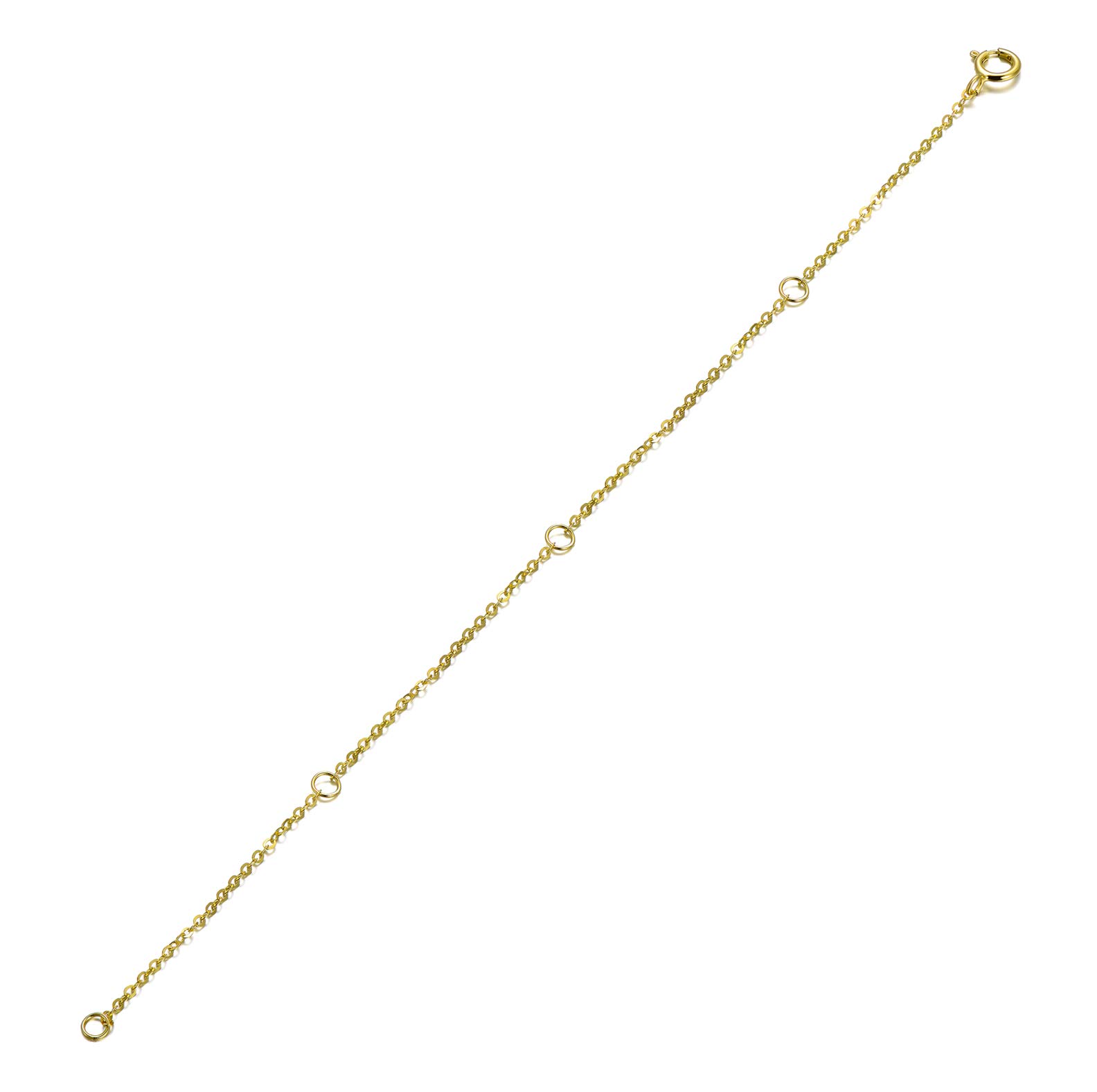 FENCCI 14K Solid Gold Chain Necklace Extender 4 Inch, Delicate Durable Adjustable Gold Chain Extender for Gold Necklace Bracelet Anklet (4 inch-Yellow Gold)