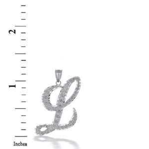 Certified 925 Sterling Silver Script Letter L Initial Charm Pendant