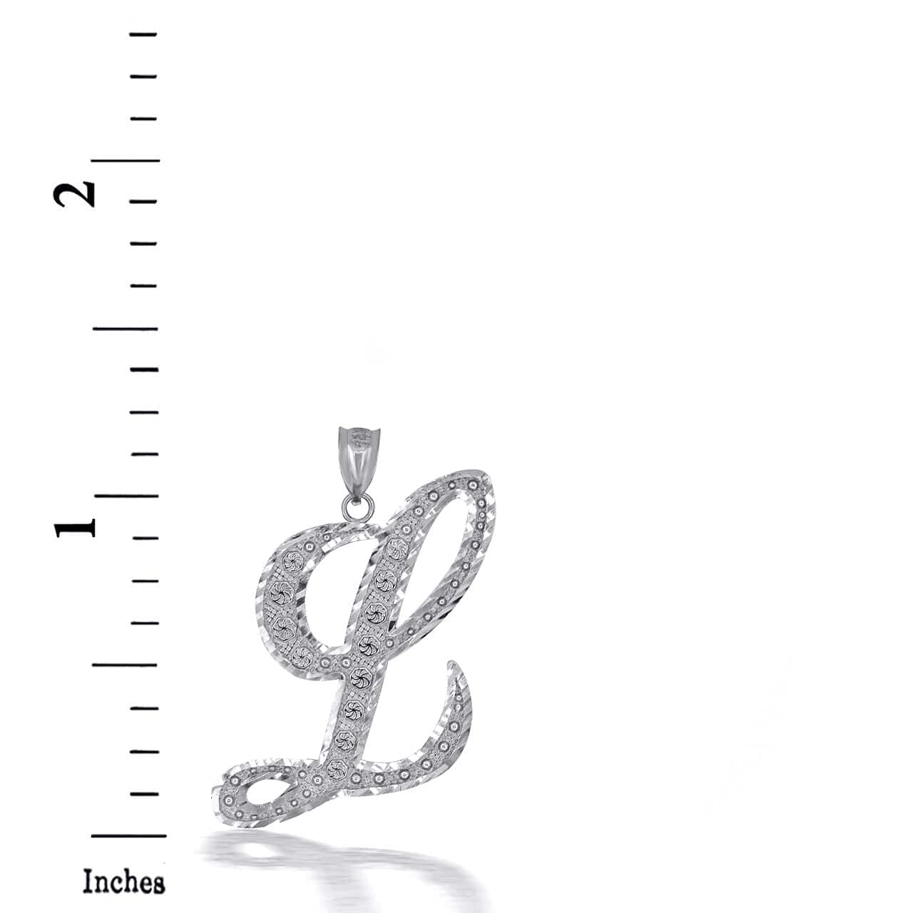 Certified 925 Sterling Silver Script Letter L Initial Charm Pendant