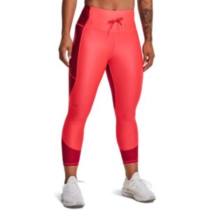 under armour women's heatgear armour ankle color block leggings, beta (628)/purple switch, small