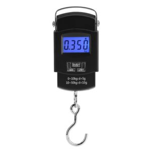 hanging weight scale, digital luggage scale fishing scale110lbs electronic mini pocket with backlight lcd display, balance digital fishing hanging hook scale for hunting outdoor fishing farm luggage